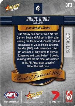 2015 Select AFL Champions - Best & Fairest 2014 #BF3 Bryce Gibbs Back